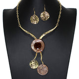 104487, ROUND CELLULOID ACETATE ACCENT ENAMEL NECKLACE