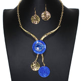 104487, ROUND CELLULOID ACETATE ACCENT ENAMEL NECKLACE