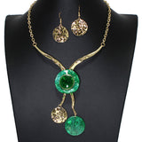 104487, ROUND CELLULOID ACETATE ACCENT ENAMEL NECKLACE