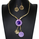 104487, ROUND CELLULOID ACETATE ACCENT ENAMEL NECKLACE