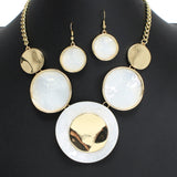 104488, GEOMETRIC ROUND CELLULOID ACETATE ENAMEL NECKLACE