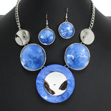 104488, GEOMETRIC ROUND CELLULOID ACETATE ENAMEL NECKLACE