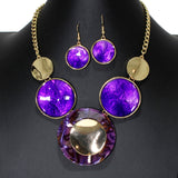 104488, GEOMETRIC ROUND CELLULOID ACETATE ENAMEL NECKLACE