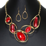 104489, OVAL CELLULOID ACETATE ACCENT ENAMEL NECKLACE