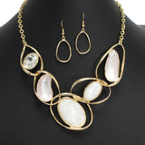 104489, OVAL CELLULOID ACETATE ACCENT ENAMEL NECKLACE