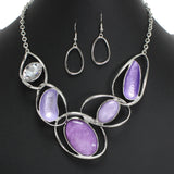 104489, OVAL CELLULOID ACETATE ACCENT ENAMEL NECKLACE