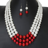 104491, TRIPLE LAYERED PEARL BEADED NECKLACE