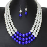104491, TRIPLE LAYERED PEARL BEADED NECKLACE