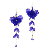104515, FLOWER PETAL LONG DROP DANGLE EARRING