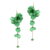 104515, FLOWER PETAL LONG DROP DANGLE EARRING