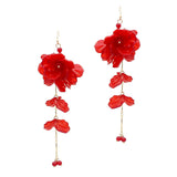 104515, FLOWER PETAL LONG DROP DANGLE EARRING