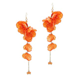 104515, FLOWER PETAL LONG DROP DANGLE EARRING