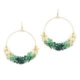 104517, FLOWER MULTI CHARM ROUND DANGLE EARRING