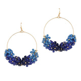104517, FLOWER MULTI CHARM ROUND DANGLE EARRING