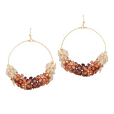 104517, FLOWER MULTI CHARM ROUND DANGLE EARRING