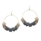 104517, FLOWER MULTI CHARM ROUND DANGLE EARRING