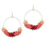 104517, FLOWER MULTI CHARM ROUND DANGLE EARRING