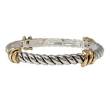 104521, KNOT ACCENT VINTAGE METAL STRETCH BRACELET