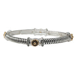 104524, ROUND ACCENT VINTAGE METAL STRETCH BRACELET