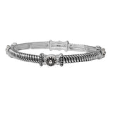 104524, ROUND ACCENT VINTAGE METAL STRETCH BRACELET