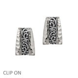 104549, FILIGREE ACCENT GEOMETRIC CLIP ON EARRING