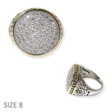 104558, ROUND MICRO PAVE CUBIC ZIRCONIA DESIGNER INSPIRED RING