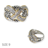 104562, CABLE COIL CUBIC ZIRCONIA DESIGNER INSPIRED RING