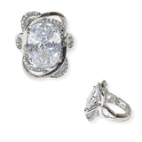 104567, OVAL CUBIC ZIRCONIA ACCENT CRYSTAL RHINESTONE STRETCH RING