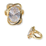 104567, OVAL CUBIC ZIRCONIA ACCENT CRYSTAL RHINESTONE STRETCH RING