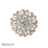 104568, FLOWER RHINESTONE PIN BROOCH