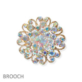104568, FLOWER RHINESTONE PIN BROOCH