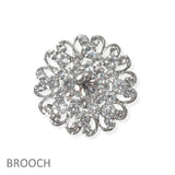 104568, FLOWER RHINESTONE PIN BROOCH