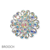 104568, FLOWER RHINESTONE PIN BROOCH