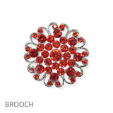 104568, FLOWER RHINESTONE PIN BROOCH