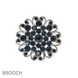 104568, FLOWER RHINESTONE PIN BROOCH