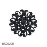 104568, FLOWER RHINESTONE PIN BROOCH