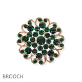 104568, FLOWER RHINESTONE PIN BROOCH