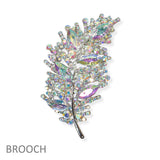 104569, LEAF RHINESTONE PIN BROOCH