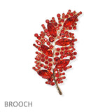 104569, LEAF RHINESTONE PIN BROOCH