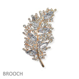 104569, LEAF RHINESTONE PIN BROOCH