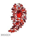 104570, FLOWER LEAF RHINESTONE PIN BROOCH