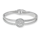 104571, TREE OF LIFE STAINLESS STEEL OPEN BANGLE BRACELET