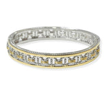 104576, CABLE COIL ACCENT DESIGNER INSPIRED BANGLE BRACELET