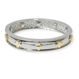 104577, CLOVER ACCENT DESIGNER INSPIRED BANGLE BRACELET
