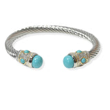 104586, PEARL ACCENT DESIGNER INSPIRED CABLE CUFF BRACELET