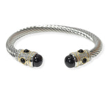 104586, PEARL ACCENT DESIGNER INSPIRED CABLE CUFF BRACELET