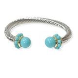 104587, PEARL ACCENT DESIGNER INSPIRED CABLE CUFF BRACELET