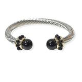 104587, PEARL ACCENT DESIGNER INSPIRED CABLE CUFF BRACELET