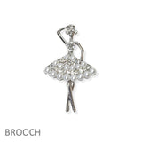 Ballerina Pearl with Rhinestone PIN Brooch [ex06744]