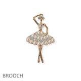 Ballerina Pearl with Rhinestone PIN Brooch [ex06744] - view 2